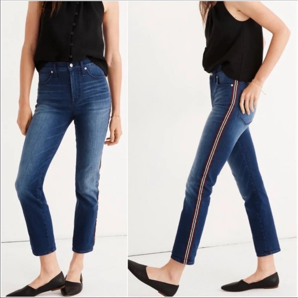 Madewell Stovepipe Jeans Ribbon Tux Stripe
